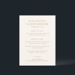 Olga Ivoor en gouden moderne bruiloft Menu<br><div class="desc">Moderne huwelijksmenu's met een schoon en eenvoudig ontwerp met gedurfde lettertypen.</div>