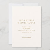 Olga Ivoor en gouden moderne bruiloft Save The Date (Voorkant)