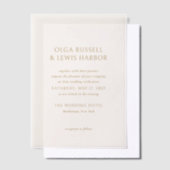 Olga Ivoor en gouden moderne bruiloft Vellum Uitnodigingen (Offset)