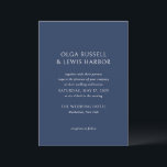 Olga Navy en Cream Modern Wedding Kaart<br><div class="desc">Moderne huwelijksuitnodigingen met een schoon en eenvoudig ontwerp met gedurfde lettertypen.</div>