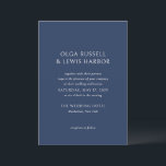 Olga Navy en Cream Modern Wedding Kaart<br><div class="desc">Moderne huwelijksuitnodigingen met een schoon en eenvoudig ontwerp met gedurfde lettertypen.</div>