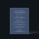 Olga Navy en Cream Modern Wedding Menu<br><div class="desc">Moderne huwelijksmenu's met een schoon en eenvoudig ontwerp met gedurfde lettertypen.</div>