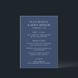 Olga Navy en Cream Modern Wedding Menu<br><div class="desc">Moderne huwelijksmenu's met een schoon en eenvoudig ontwerp met gedurfde lettertypen.</div>