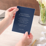 Olga Navy en Cream Modern Wedding Vellum Uitnodigingen<br><div class="desc">Moderne huwelijksuitnodigingen met een schoon en eenvoudig ontwerp met gedurfde lettertypen.</div>