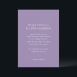 Olga Paarse bruiloft Kaart<br><div class="desc">Moderne huwelijksuitnodigingen met een schoon en eenvoudig ontwerp met gedurfde lettertypen.</div>