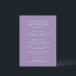 Olga Paarse bruiloft Menu<br><div class="desc">Moderne huwelijksmenu's met een schoon en eenvoudig ontwerp met gedurfde lettertypen.</div>