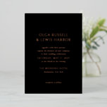 Olga Roos Gold en Black Modern Wedding Folie Uitnodiging<br><div class="desc">Moderne huwelijksuitnodigingen met een schoon en eenvoudig ontwerp met gedurfde lettertypen.</div>
