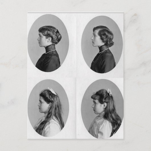 Olga, Tatiana, Marie, Anastasia Romanov van Ruslan Briefkaart (Voorkant)