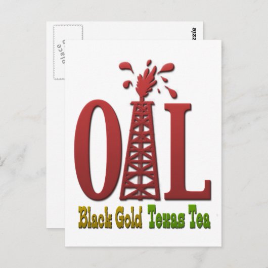 Olie, Black Gold, Texas Tea Briefkaart (Voorkant / Achterkant)