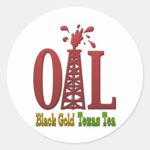 Olie, Black Gold, Texas Tea Ronde Sticker