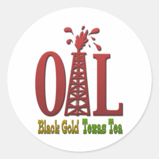 Olie, Black Gold, Texas Tea Ronde Sticker