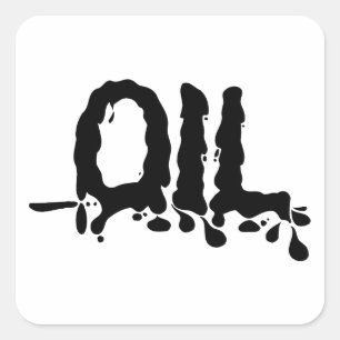 Olie - Black Gooey Sticky Messine - We houden van Vierkante Sticker