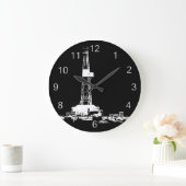 Olie boorinstallatie (witte cijfers) grote klok (Huis)
