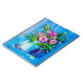 Olie die een boeket rozen schildert. Impressionist Notitieboek (Linkerzijde)