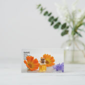 Olie en bloemen visitekaartje (Staand voorkant)