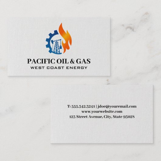 Olie en gas Logo Visitekaartje (Voorkant / Achterkant)