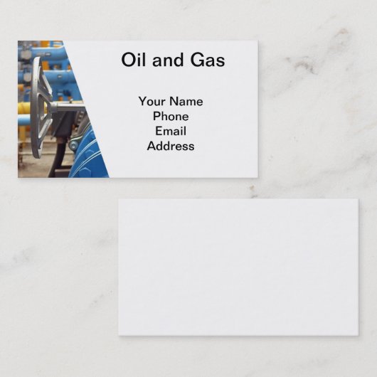 Olie en gas visitekaartje (Voorkant / Achterkant)