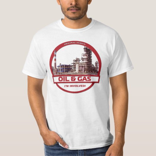 Olie en gas - wit t-shirt (Voorkant)