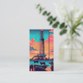 Olie- en gasindustrie Rig Rundvee Amerikaanse vlag Visitekaartje (Staand voorkant)