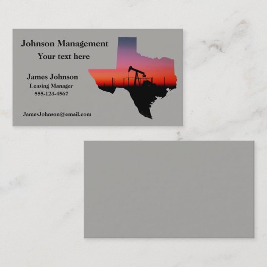 Olie- en gasindustrie Visitekaartjes Oliepomp (Voorkant / Achterkant)