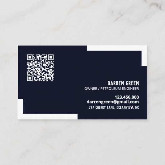 Olie- en gasingenieur QR Visitekaartje (Achterkant)