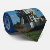 Olie- en gasreg Afdrukknop 2 op blauw Stropdas (Opgerold)