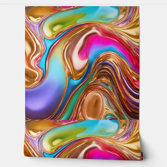 Olie en water Abstract Behang (Afrollen)
