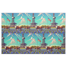 Olie Gas Rig Longhorn Steers Bluebonnets Amerikaan