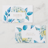 Olie Gepiliseerd Witte Rozenblauw Visitekaartje (Voorkant / Achterkant)