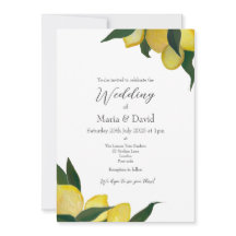 Olie geschilderde citroenen uitnodiging