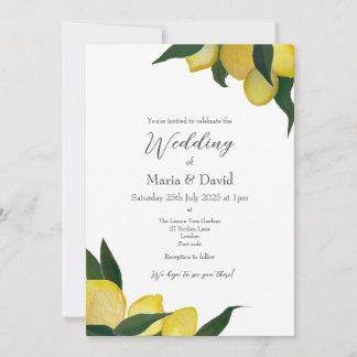 Olie geschilderde citroenen uitnodiging