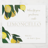 Olie geschilderde citroenlikeur fles likeurfles etiket (Enkel label)