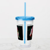Olie geschilderde rode roos acryl drinkbeker (Rechts)