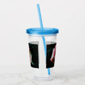 Olie geschilderde rode roos acryl drinkbeker (Links)