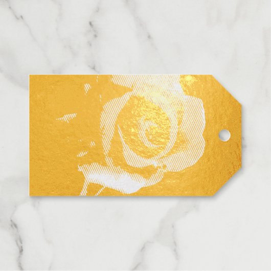 Olie geschilderde rode roos cadeaulabels (Voorkant (horizontaal))