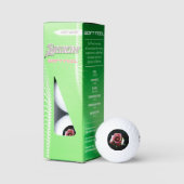 Olie geschilderde rode roos golfballen (Verpakking)