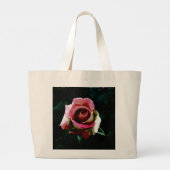 Olie geschilderde rode roos grote tote bag (Achterkant)