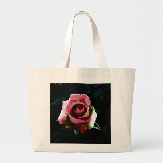 Olie geschilderde rode roos grote tote bag (Voorkant)