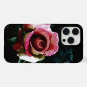 Olie geschilderde rode roos iPhone hoesje (Achterkant horizontaal)
