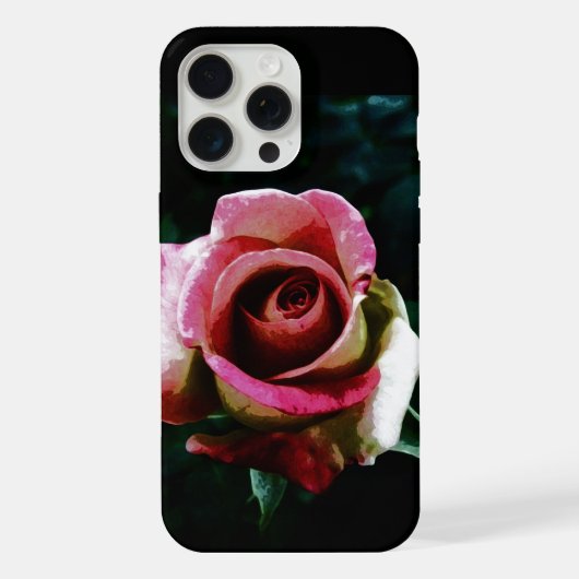Olie geschilderde rode roos iPhone hoesje (Achterkant)
