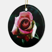 Olie geschilderde rode roos keramisch ornament (Links)