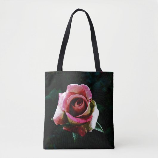 Olie geschilderde rode roos tote bag (Voorkant)