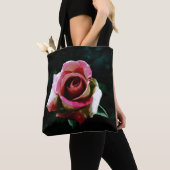 Olie geschilderde rode roos tote bag (Dichtbij)