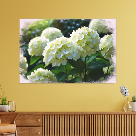 *~* Olie Hydrangea TV2 Kunst Uitgerekte Canvas Pri Afdruk (Insitu (Woonkamer))