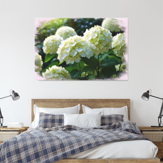 *~* Olie Hydrangea TV2 Kunst Uitgerekte Canvas Pri Afdruk (Insitu (Slaapkamer))