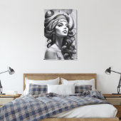 olie illustratie van vrouw canvas afdruk (Insitu (Slaapkamer))