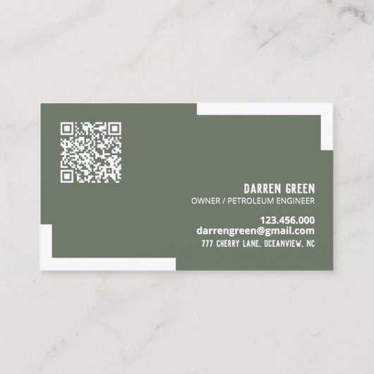 Olie-industrie QR Visitekaartje (Achterkant)