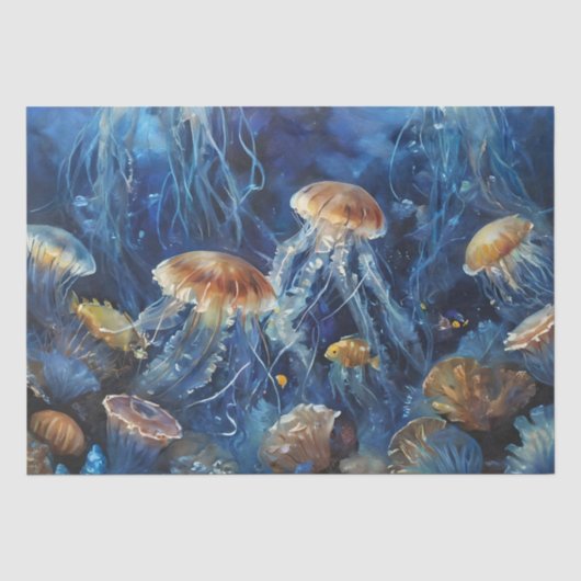 Olie Kunst Kwallen Decoupage Tissuepapier (Voorkant)