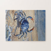 Olie-kunstprint van een blauwe krab legpuzzel (Horizontaal)