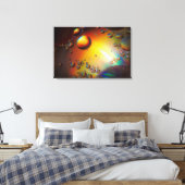 Olie op water canvas afdruk (Insitu (Slaapkamer))